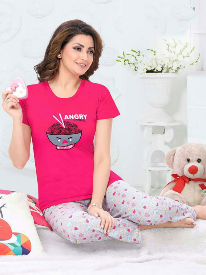 Ft Carrot 137 Latest fancy Shinker Hosiery Cotton Night Suits Collection